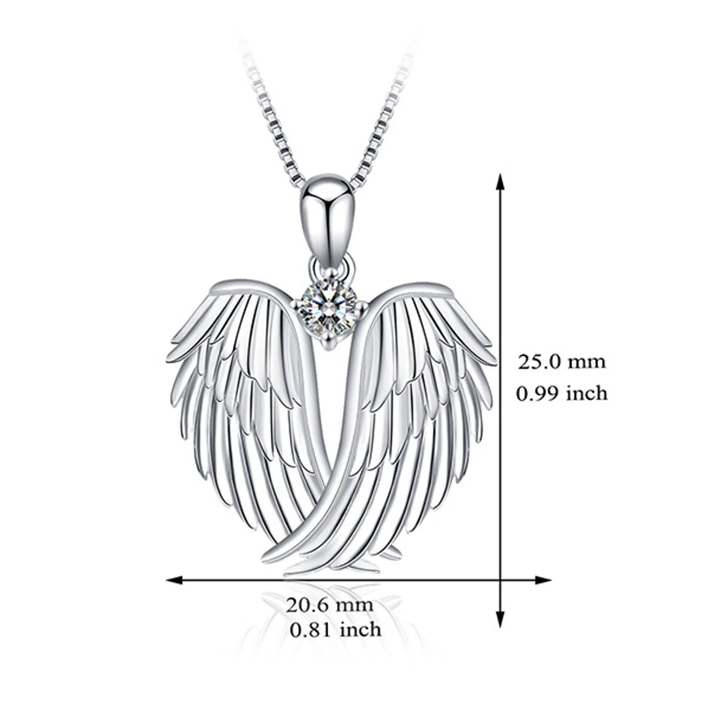 Jewelry on Clearance!Angel Wings Necklace 925 Silver Guardian Angel Wings Pendant Necklace Birthstone Necklace for Women Women Christmas Jewelry Gifts