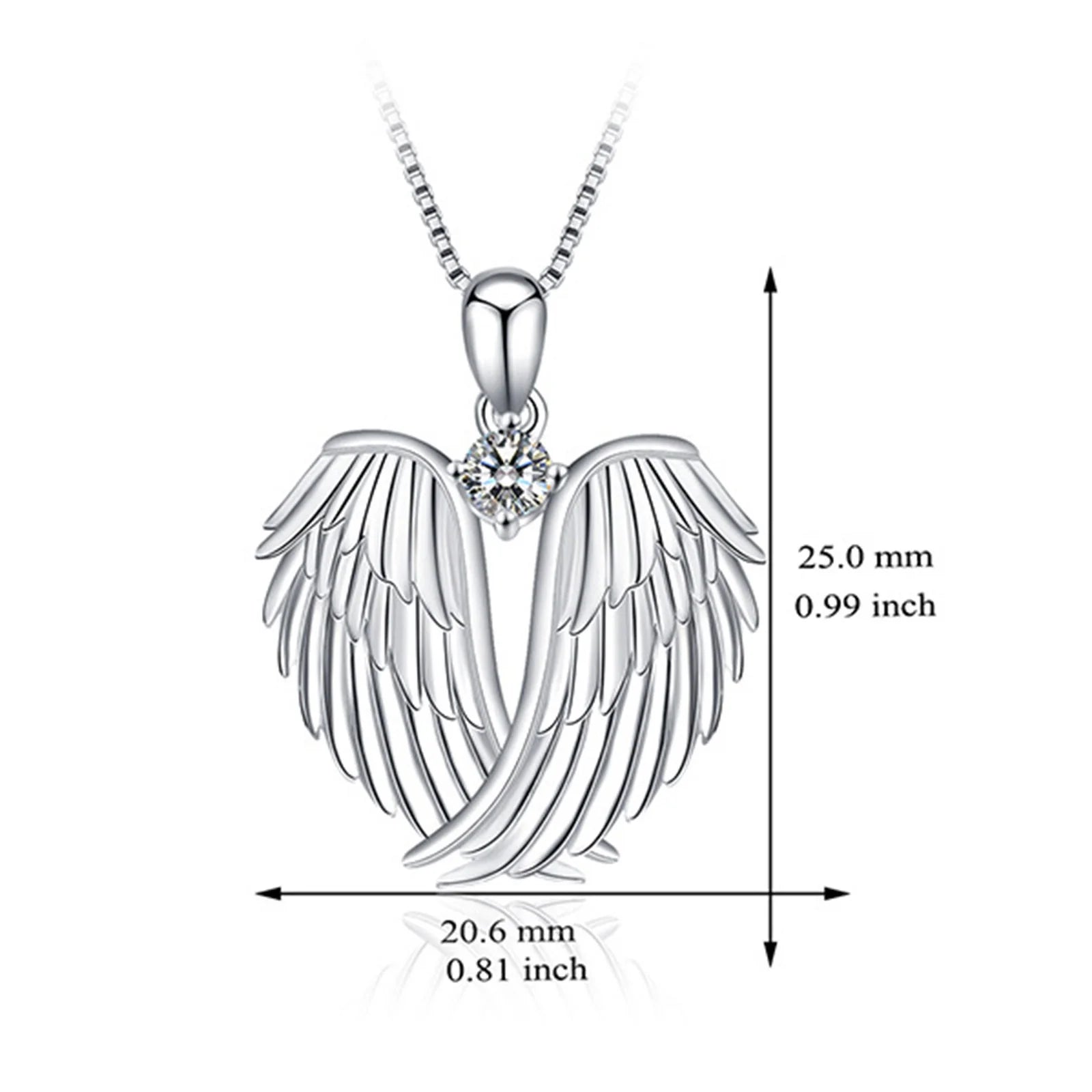 Jewelry on Clearance!Angel Wings Necklace 925 Silver Guardian Angel Wings Pendant Necklace Birthstone Necklace for Women Women Christmas Jewelry Gifts