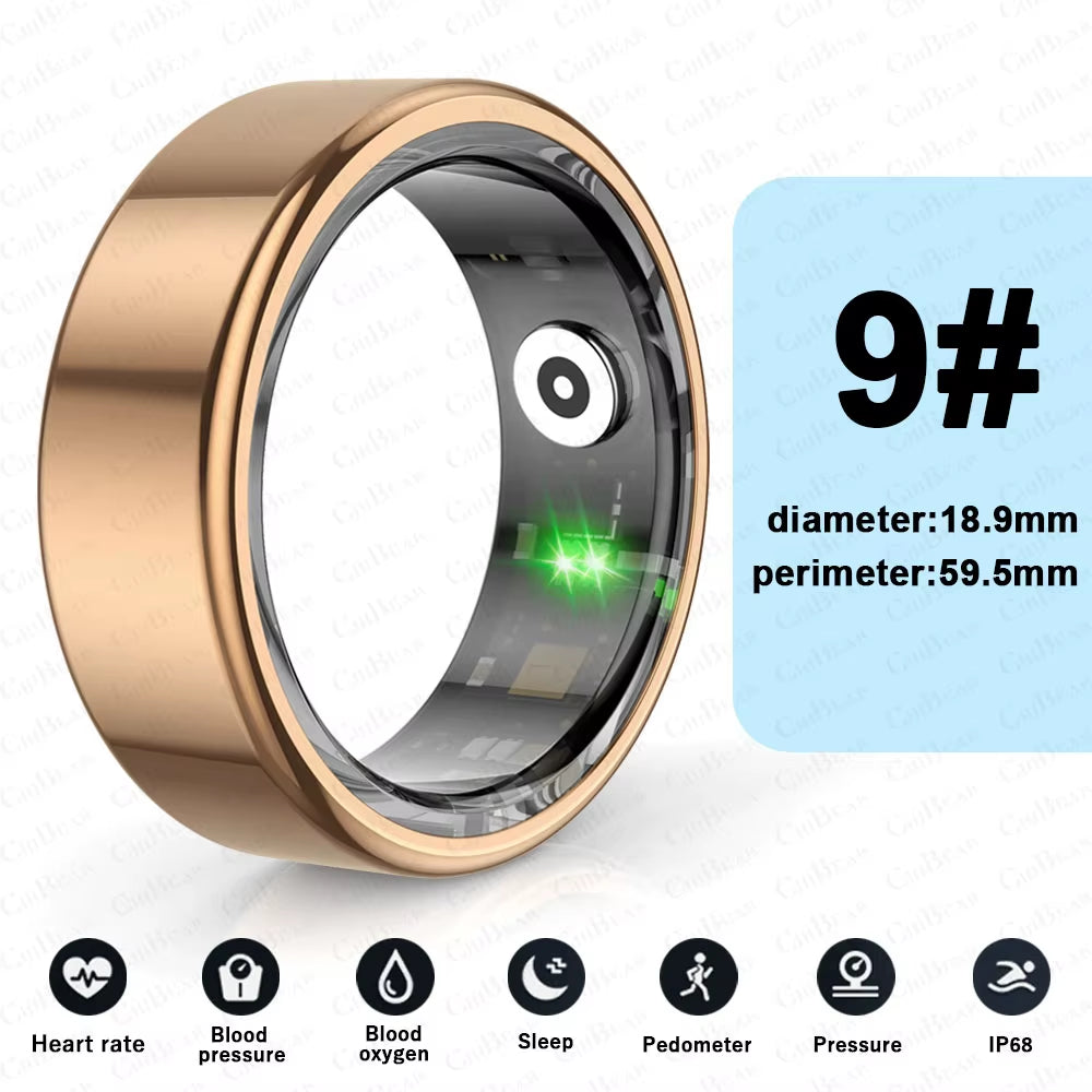 For Android IOS Smart Ring Real Heart Rate Teenagers Stainless Steel Ring Swimming Waterproof Smart Ring 2024 for Jewelry Gift