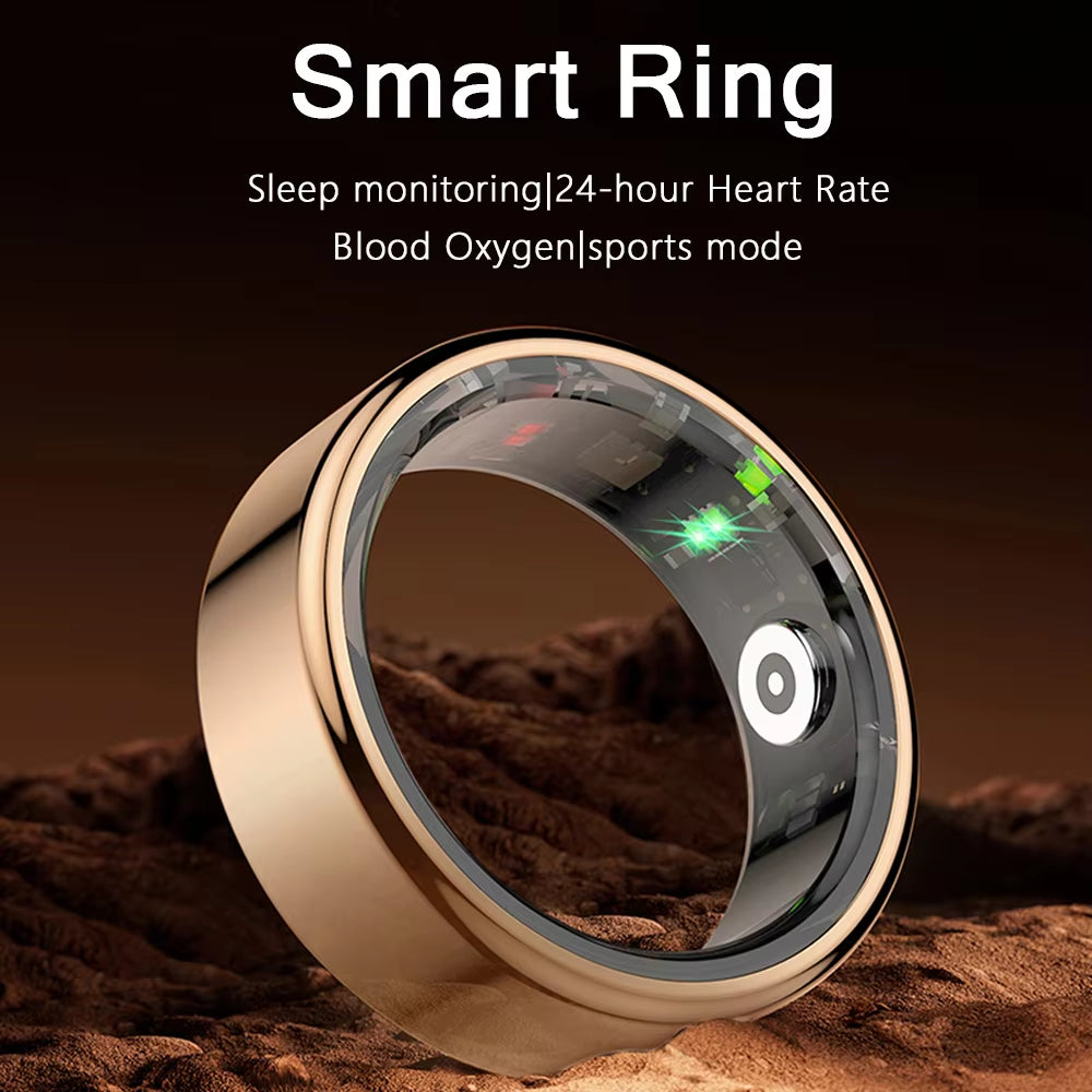 For Android IOS Smart Ring Real Heart Rate Teenagers Stainless Steel Ring Swimming Waterproof Smart Ring 2024 for Jewelry Gift