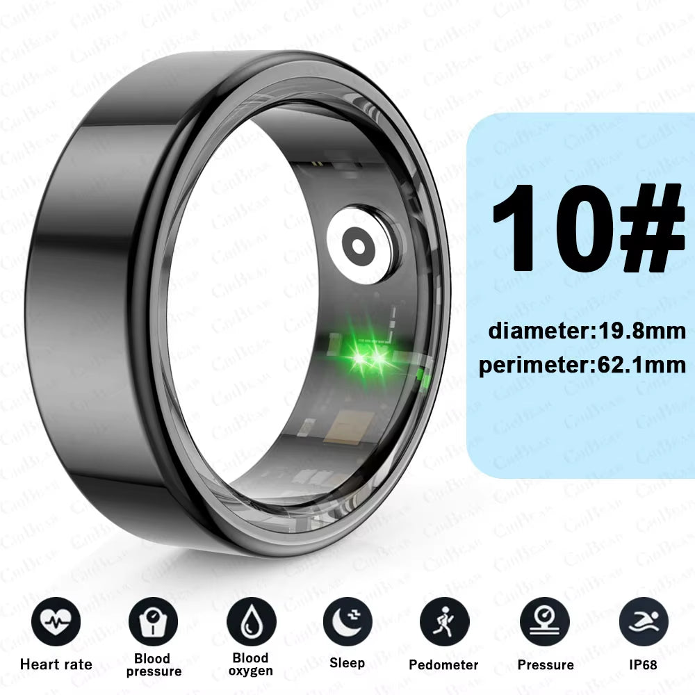 For Android IOS Smart Ring Real Heart Rate Teenagers Stainless Steel Ring Swimming Waterproof Smart Ring 2024 for Jewelry Gift