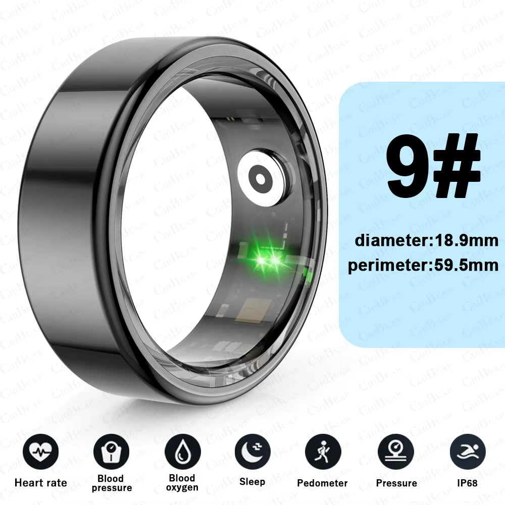 For Android IOS Smart Ring Real Heart Rate Teenagers Stainless Steel Ring Swimming Waterproof Smart Ring 2024 for Jewelry Gift