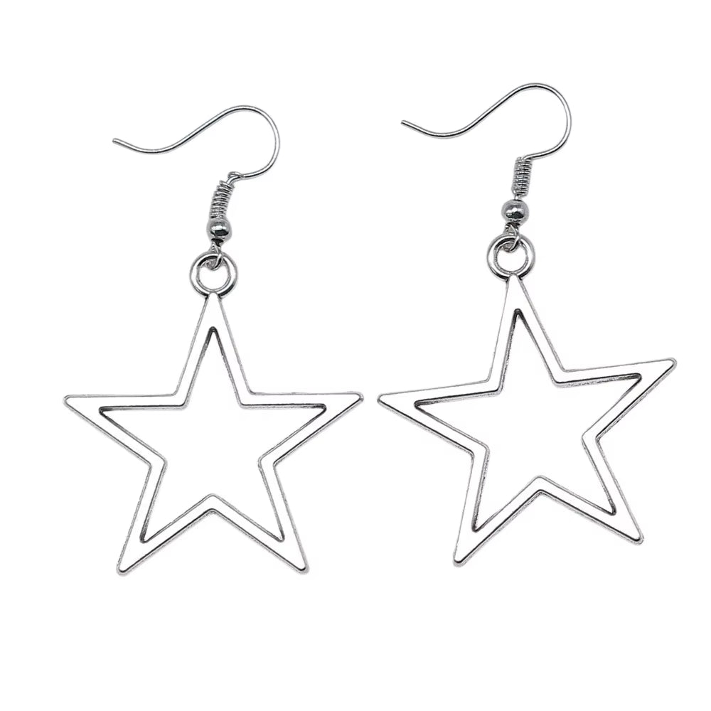 Vintage Star Drop Dangle Earrings for Women Fashion Jewelry Ladies Accessories Party Gift New