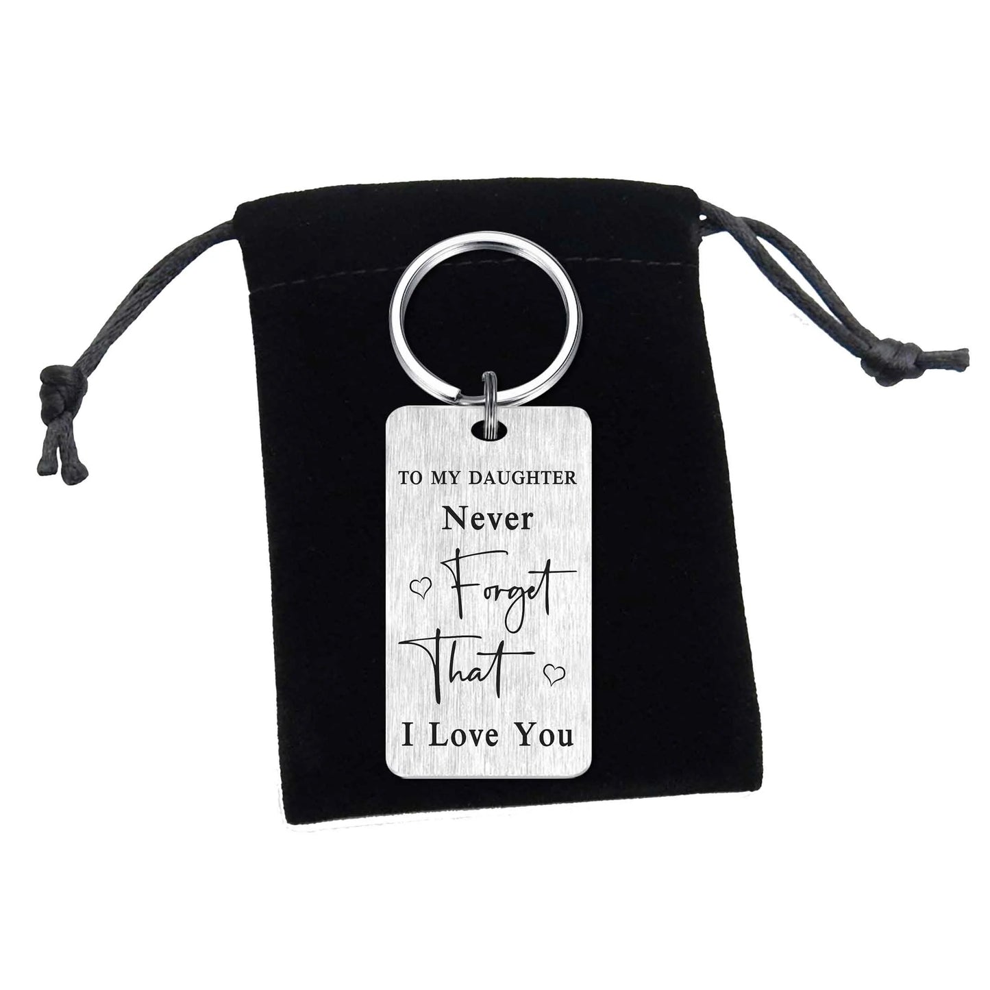 Daughter Gifts, Mother'S Day Gifts for Daughter, to My Daughter Never Forget I Love You Keychain