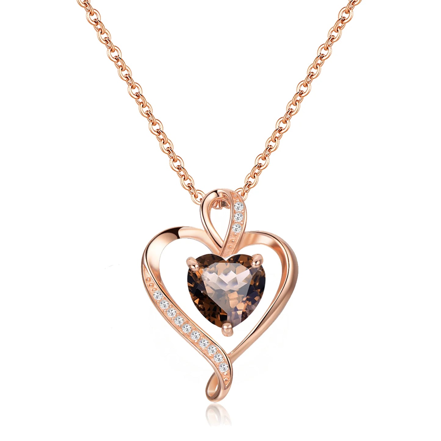 Heart Necklaces for Women 925 Sterling Silver Pendant Necklace Rose Gold White Gold/14K Gold Plated Love Necklace for Her Girlfriend Wife Valentines Day Birthday Women Jewelry Gifts 18"+2"