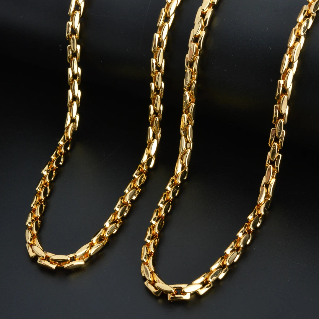 Sunny Jewelry Hiphop Link Chain Necklace for Women Man Statement Gold Color Choker Classic Trendy Daily Wear Wedding Party Gift